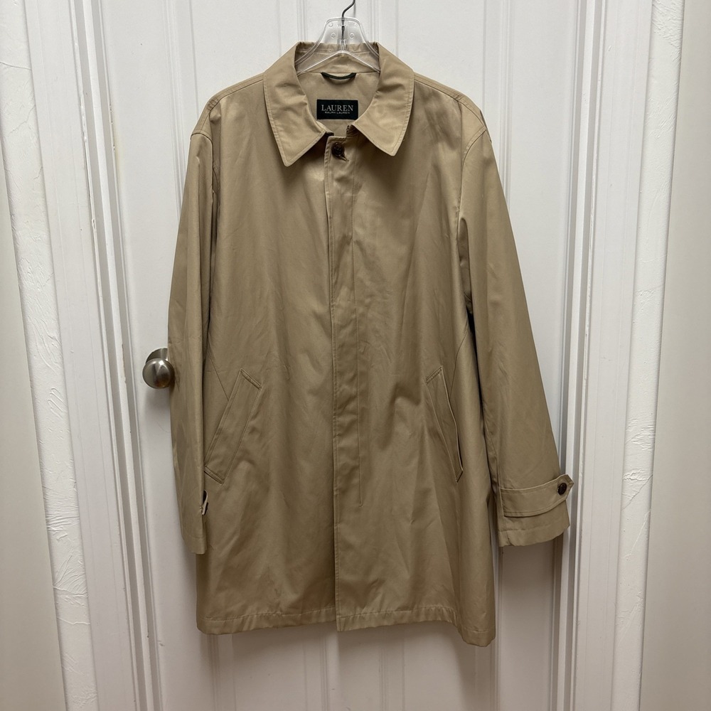 Lauren Ralph Lauren Khaki Tan Car Coat Jacket Size L Mens Outerwear